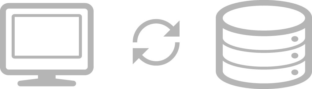 Diagram: the donation page syncing to the CRM database